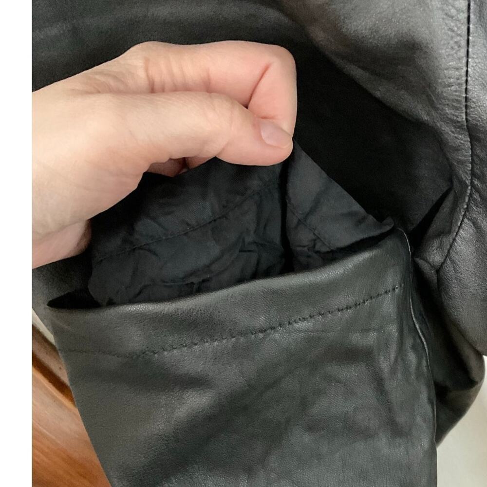 VTG Liz Claiborne Black Leather Riding Pants Size 6 Small Straight Leg - Picture 5 of 6